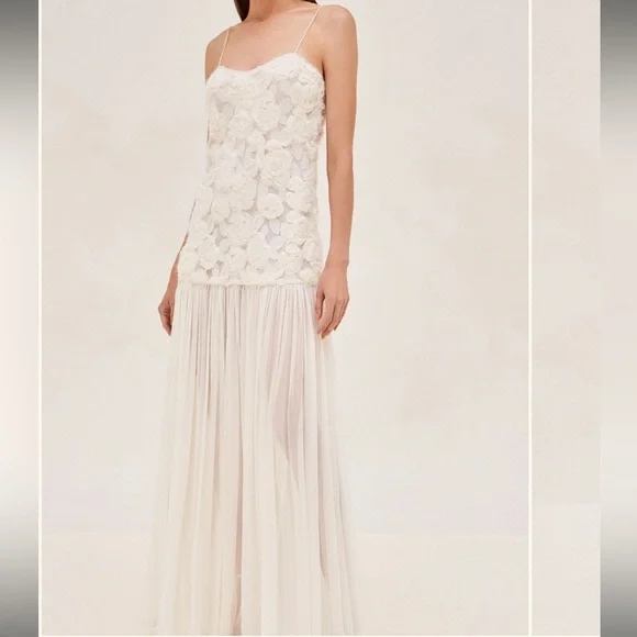 Unworn Alexis Natalina Dress ivory drop waist floral maxi dress size XL - Picture 2 of 8